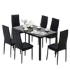 Modern Round Glass Top Dinning Table Set Cafe Table w/2/4X Black High Back Chair