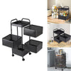 Mobile Kitchen Rotating Shelving Cart Vegetable Storage Basket Space Saving Rack