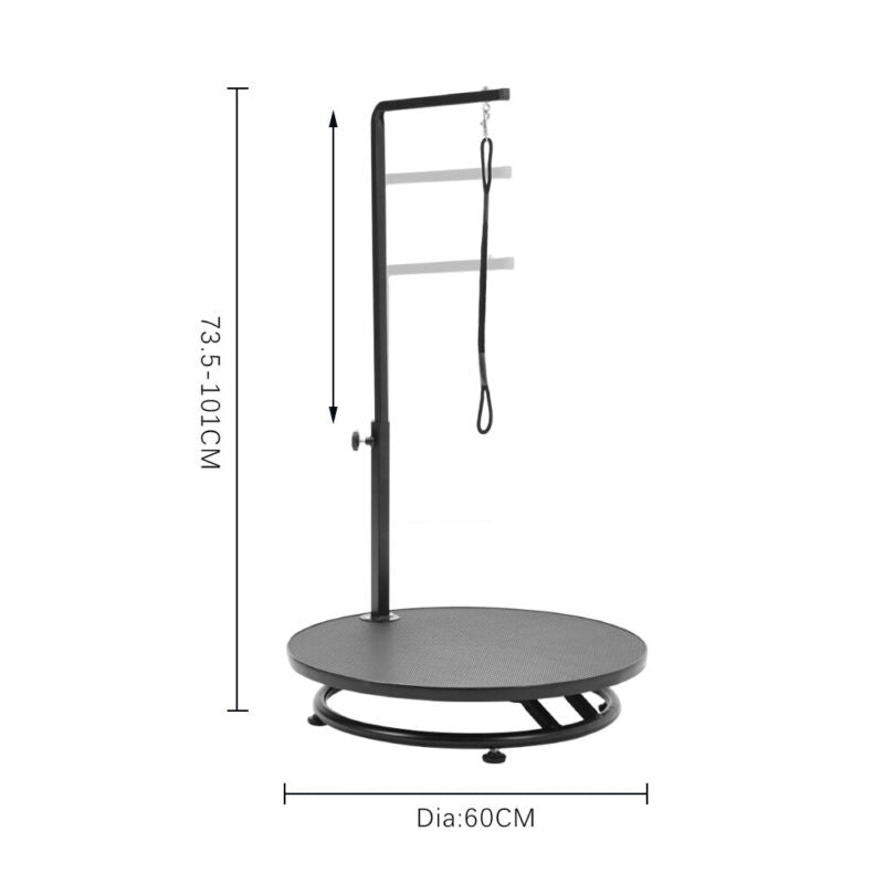 Rotating grooming outlet table