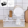 2 Tier Dish Drainer Metal Wire Cutlery Draining Holder Plate Rack With Tray UK
