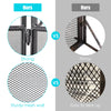 3 Panel Foldable Fireplace Guard Fire Screen Protector w/ Leaves Pattern and Met