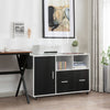 Mobile File Cabinet Modern Wood Floor Standing Cupboard with Drawer Home Office