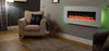 Holbeck Wall Mounted Electric Fire, White Flat Glass with Remote Control