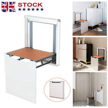 Wall Mounted Chair Folding Seat Invisible Shoe-Chang Stool Entryway Bench Home