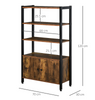 Vintage Industrial Bookcase Rustic Shelf Door Tall Side Cabinet Display Storage