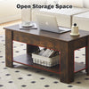 Wooden Coffee Table With Lift Up Top Storage Area and Magazine Shelf