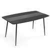 Dining Table Kitchen Table with Adjustable Pads Modern for 4-6 Persons Black