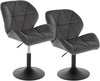 2PCS Adjustable Breakfast Bar Stool Velvet Chair Swivel Lift Kitchen Chair