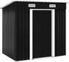 Garden Storage Shed Metal Outdoor Tool Box House Organizer with Roof Floor UK