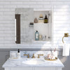 Double Door Bathroom Mirror Cabinet Storage Shelves Wall Mounted 68Lx60H cm