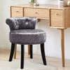 Dressing Table Stool Retro Crushed Velvet Padded Low Back Make-up Vanity Chair