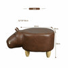 Brown Faux Leather Hippo Footstool Animal FootStool Ottomans Child Toy Gift Home