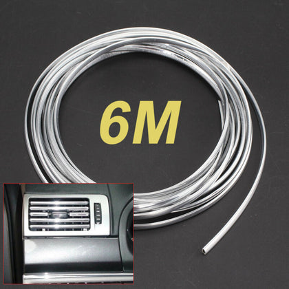 6M Chrome Moulding Trim Strip Car Door Edge Scratch Guard Protector Silver Hot
