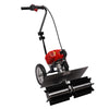 43cc Gas Power Hand Held Walk Behind Sweeper Broom Cleaning Driveway Turf Grass