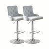 Set of 2 Modern Velvet Bar Stools Breakfast Home Kitchen Chair Bar Bistro Grey