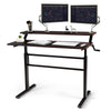2-Tier Standing Desk Sit to Stand Workstation Ergonomic Computer Table Brown