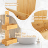 Bamboo Shower Caddy Hanging Bathroom Rack Shower Baskets 2 Shelves 2 Hooks