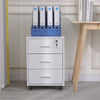White Mobile 3 Drawers Filing Pedestal Cabinets File Chest Storage Wooden Office