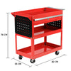 3Tier Tool Trolley Cart Storage Shelf Roller Cabinet Garage Workshop with Drawer