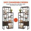 Industrial Wooden Home Bar Cabinet Wine Rack Freestanding Storage Cupboard Shelf