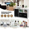 Mobile File Cabinet Modern Wood Floor Standing Cupboard with Drawer Home Office