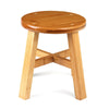 Small Wood Stool Rustic Bamboo Bench Round Footstool Bedroom Kitchen Chair