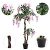 Large Potted Pink Wisteria Flower Artificial Tree Fake Plant Home Garden Decor