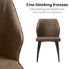 2 pcs Dining Chairs Set Faux Leather PU Seat Soft Back Metal Legs Kitchen Chair