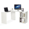 L Shaped Corner Desk Computer Workstation Gaming Study Office Living Room White