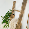 Rustic Reclaimed Solid Wood Blanket Ladder Storage