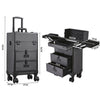 Large Makeup Trolley Case Mobile Beauty Vanity Hairdressing Case W/ Drawer Black