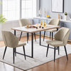 2/4/6pcs Dining Chairs Set Faux Leather Seat Back Metal Legs Kitchen Chair
