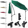 GARDEN PARASOL OUTDOOR HANGING SUN SHADE CANTILEVER BANANA UMBRELLA WITH BASE 3m