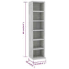 Stylish 8-Tier CD Cabinet Display Shelving Chipboard Freestanding Storage Furnit