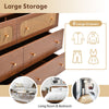 Chest of Drawers with 6 Drawers Rattan Cabinet Bedroom Furniture Storage Bedside