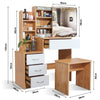 Dressing Table With Drawers Mirror Stool Set Makeup Desk Vanity Table Bedroom