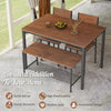 4PCS Dining Table & Chair Set Kitchen Furniture W/ Storage Bench Space-Saving