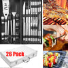 Stainless Steel BBQ Grill Tools Set Utensils 26 Accessorie Outdoor Grilling Gift