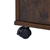 Brown Office Filing Cabinet File Drawers Wheels Mobile Printer Stand Wooden