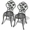 Garden Bench Cast Aluminium Outdoor Park Seat Chair & 3 Piece Dining Set Table