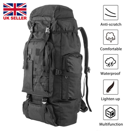 70L Tactical Military Army Backpack Camping Hiking Trekking Outdoor Rucksack Bag