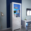 HIgh Gloss Cabinet Cupboard Sideboard Tall Display Unit White Matt RGB LED Light