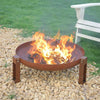 70cm Round Fire Pit Steel Bowl Garden Outdoor Charcoal Log Burner Camping Heater