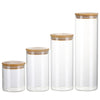 4.8L Total Kitchen Food Glass Jar Sugar Bean Canister Set Container Storage 4PCS