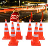 6-Piece Traffic Cones 36inch Safety Cone Set High Quality Reflective Strip UK
