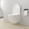 Modern Wall Hung Toilet White WC Pan Soft Close Seat Ceramic Bathroom Cloakroom