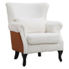 Shaggy Fluffy Upholstered Armchair Suede Patchwork Wing Back Chair Fireside Sofa