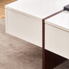White High Gloss Coffee Table With Storage 4 Drawer Wooden Living Room Square UK