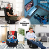 Folding Floor Gaming Sofa Chair 6-Position Adjustable Recliner Swivel Armchair