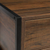 Rustic Wood 2 Drawers Bedside Cabinet Industrial Bedroom Side Table Night Stand